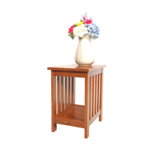 Mission style oak end table - end,
